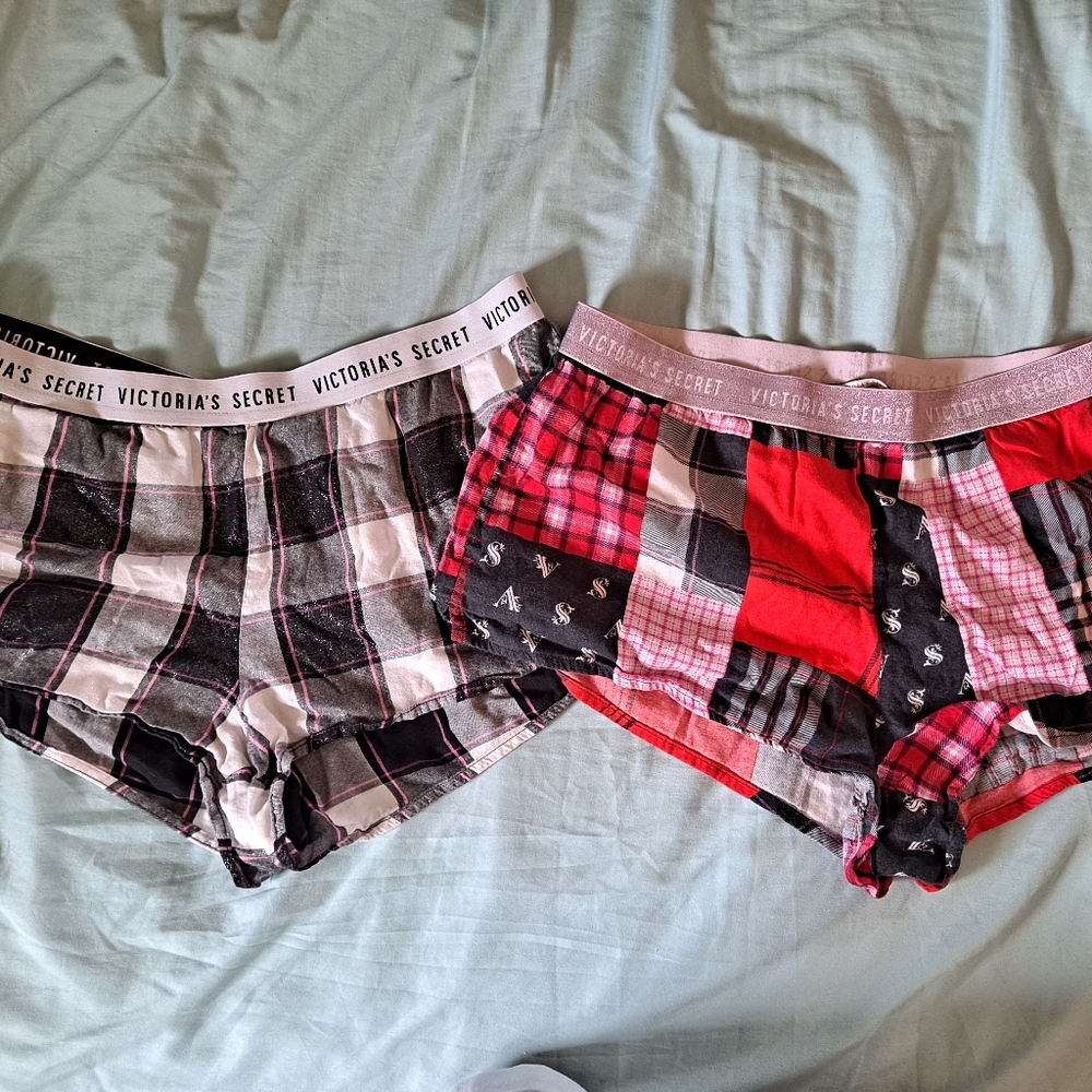 Flannel pj shorts